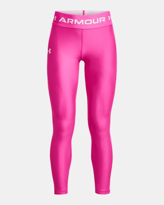 Girls' HeatGear® Leggings, Pink, pdpMainDesktop image number 0